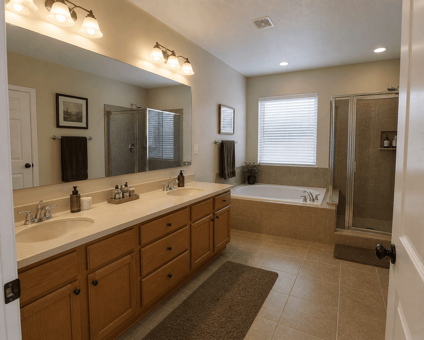 Builder-grade bathroom before upgrade